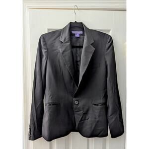 Ralph Lauren Purple Label Womens Jacket Size 8 Collection Wool Black Blazer VTG